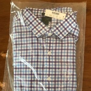 J. Crew blue and purple gingham shirt men's large new